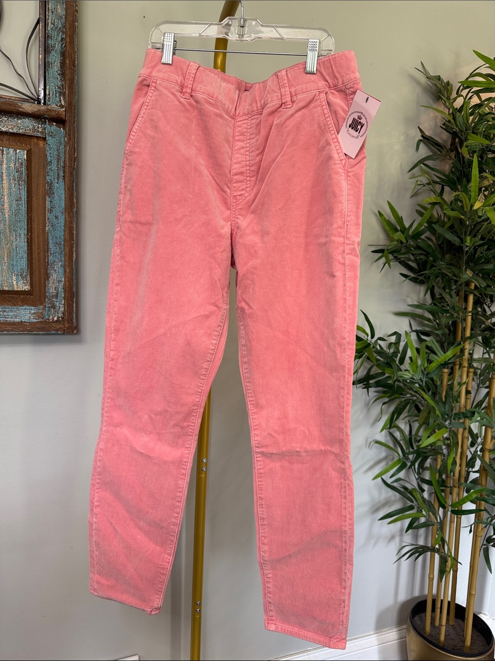 Juicy Couture Pink Corduroy ankle Trousers NWT 10